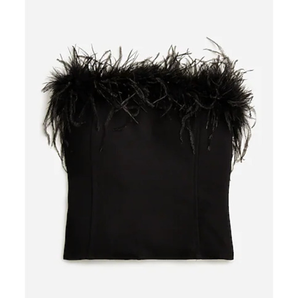 NWT J. Crew x Anna October Feather Strapless Top 18 Blouse Black BW734 J.Crew - Picture 2 of 7